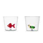 Set of 2 Animal-themed Glasses: Goldfish and Turtle, Animal Farm by Ichendorf Milano