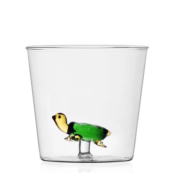 Set of 2 Animal-themed Glasses: Goldfish and Turtle, Animal Farm by Ichendorf Milano