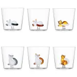 Set of 6 Tabby Cats Glasses by Ichendorf Milano