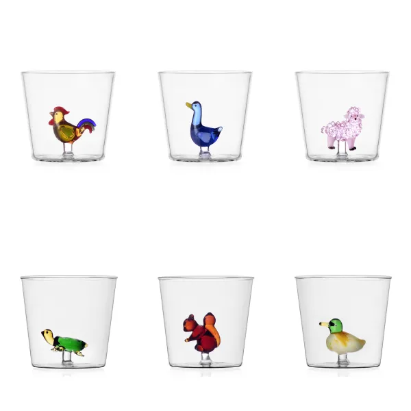 Set 6 Bicchieri con Animali Animal Farm Ichendorf Milano