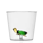 Set of 2 Green Turtle Animal Farm Glasses by Ichendorf Milano
