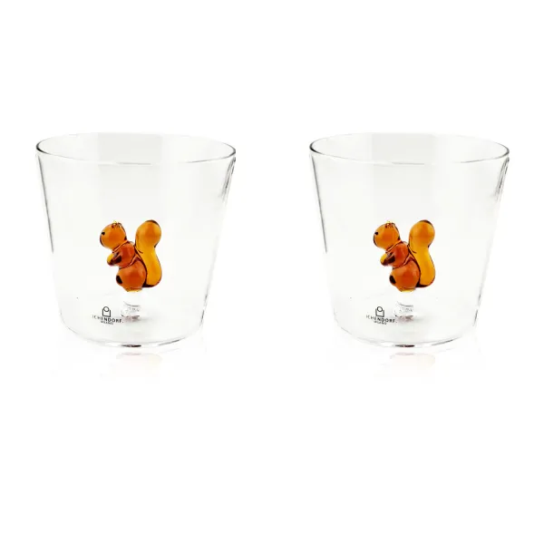 Set of 2 Glasses with Squirrel from Animal Farm by Ichendorf Milano