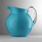 3-litre turquoise enamel ball jug in acrylic by Mario Luca Giusti