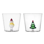 Tumbler Albero Verde e Pupazzo di neve Set 2 Bicchieri Ichendorf