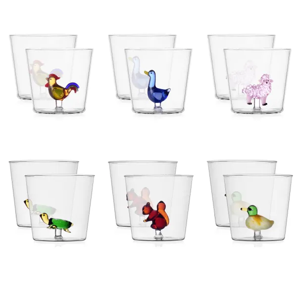 Set 12 Bicchieri con Animali Animal Farm Ichendorf Milano