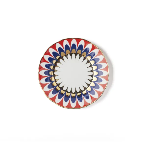 Set of 2 Flora Multicolored Decal Dessert Plates with 24k Gold Details by Bitossi Home