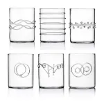 Decò set 6 Bicchieri Tumbler in vetro con Decori Assortiti di Ichendorf