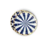 Fortuna Set of 2 Multicolored Decal Dessert Plates with Gold Details by Bitossi Home
