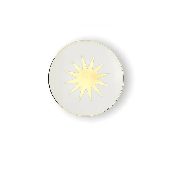 Saetta Set of 2 Multicolored Dessert Plates with Gold Accents by Bitossi Home