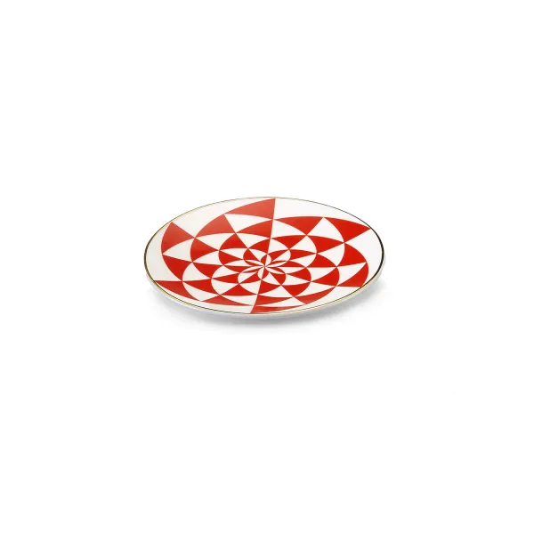 Oracolo Dessert Plate Set of 2, Multicolored with Gold Accents by Bitossi Home