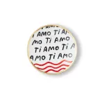 Ti Amo Set of 2 Dessert Plates with Inscription and Gold Trim by Bitossi Home