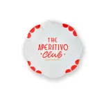 The Aperitivo Club Set of 2 Small Plates with Inscription and Gold Accents, 22 cm, Bitossi Home