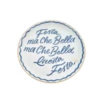 Festa 2-Piece Pizza Plate Set with Lettering and Gold Accents, 32 cm, Bitossi Home