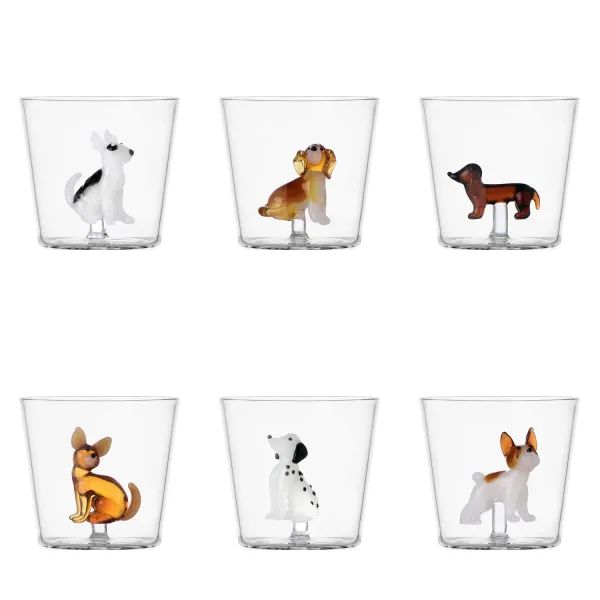 Set 6 Bicchieri con Cani linea Dogs by Ichendorf Mix1