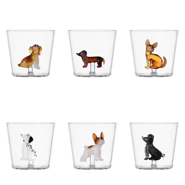 Set 6 Bicchieri con Cani linea Dogs by Ichendorf Mix3
