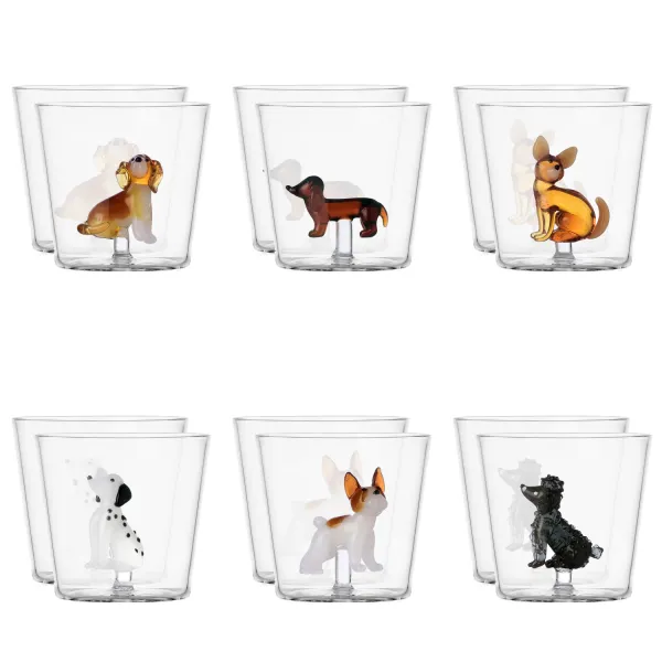 Set 12 Bicchieri con Cani linea Dogs by Ichendorf Mix3