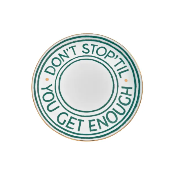 Don't Stop Set da 2 Piatti Pizza Con Scritta e Dettagli Oro 32cm Bitossi Home