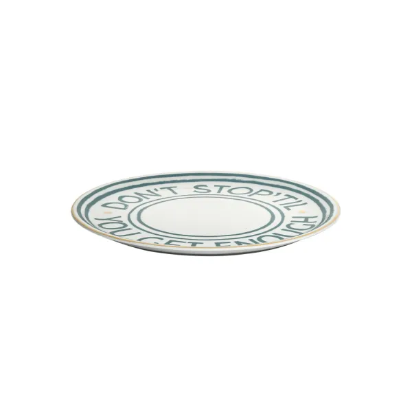 Set of 4 The Club Pizza Plates with Gold Lettering and Details, 32 cm, Bitossi Home