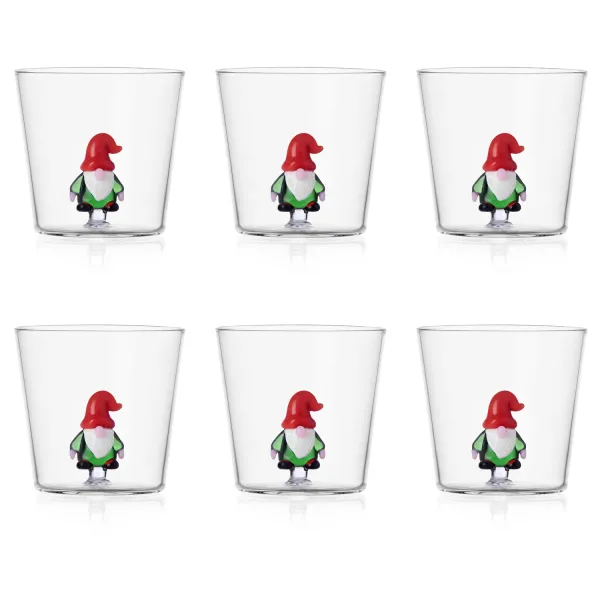 Gnomo Set 6 Bicchieri Christmas Tales Tumbler Natale di Ichendorf