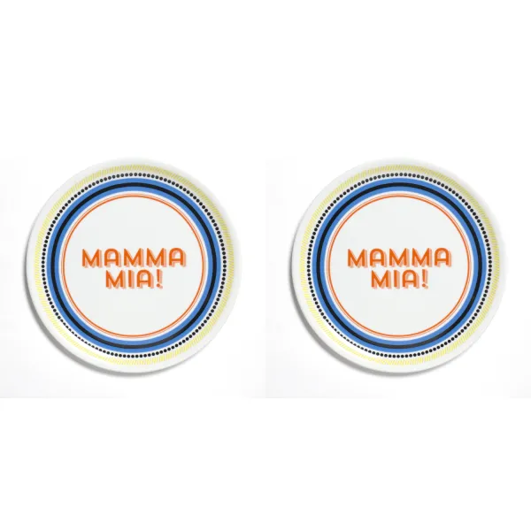 Mamma Mia Piatto Pizza Con Scritta 32cm Bitossi Home