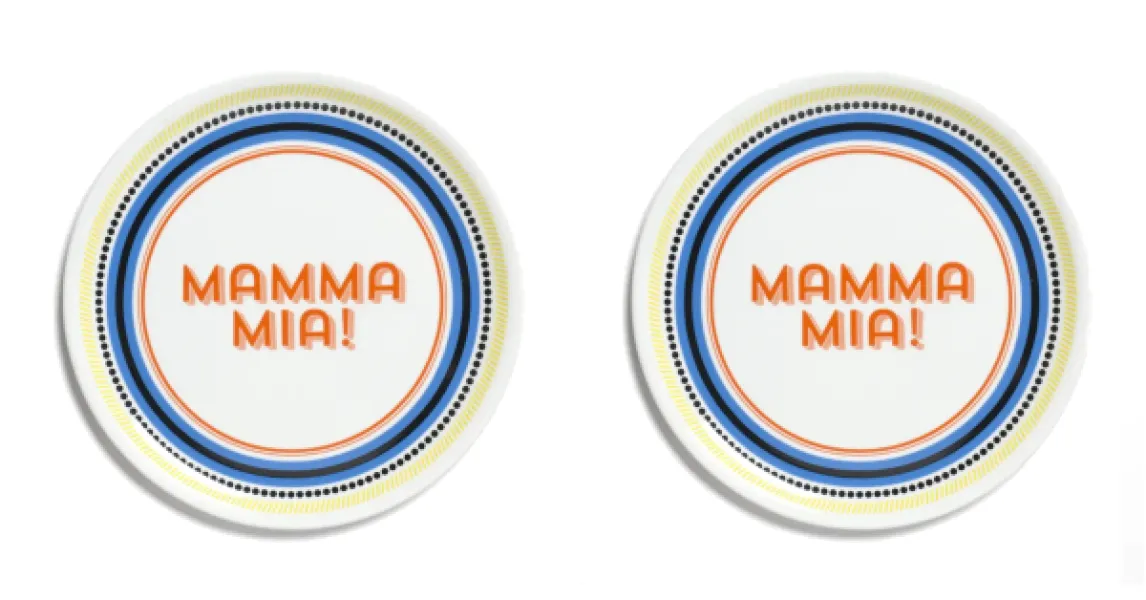 Mamma Mia Piatto Pizza Con Scritta 32cm Bitossi Home