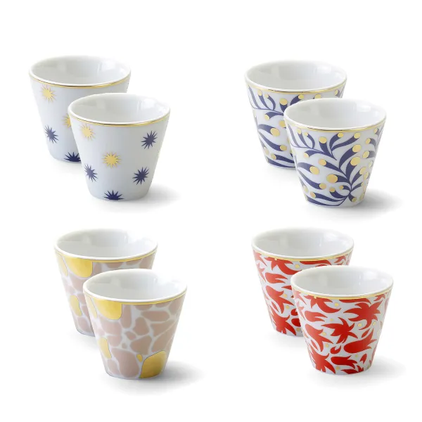 Set 8 Bicchierini Abracadabra Porcellana con dettagli Oro di Bitossi Home