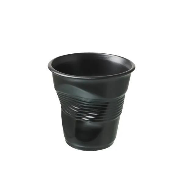 Froissé Espresso Tumbler tazzina schiacciata nera satinata 8 cl by Revol