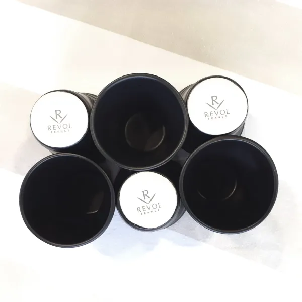Froissé Espresso Tumbler, 8 cl, black satin-finished crushed cup by Revol