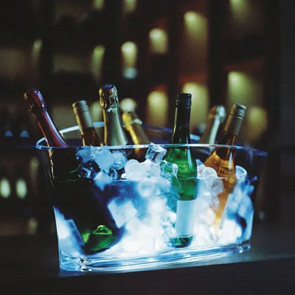 Professional acrylic ice bucket with LED lights, Vela Bowl Set by Italesse