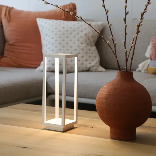 Zafferano Home – Lampada da Tavolo Ricaricabile Bianca