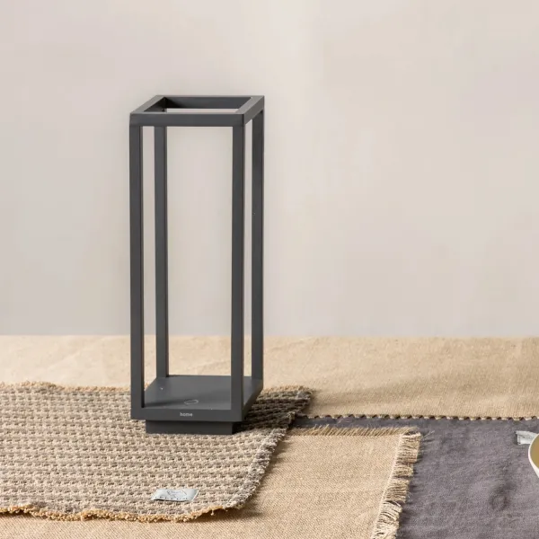Zafferano Home – Lampada da Tavolo Ricaricabile Grigio Scuro
