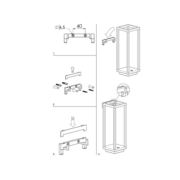 Zafferano Home – Kit Supporto da Parete Grigio Scuro