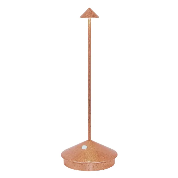 Zafferano Pina – Portable Rechargeable Table Lamp, Copper-Colored Leaf