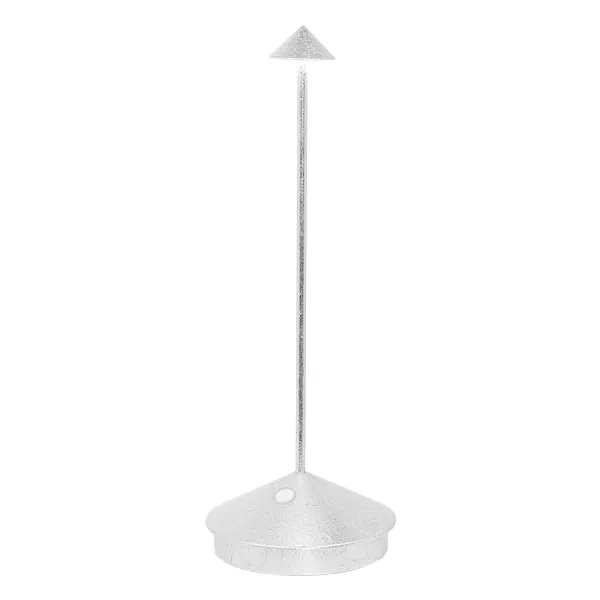 Zafferano Pina – Rechargeable Table Lamp Lampes-à-porter Silver-colored Leaf