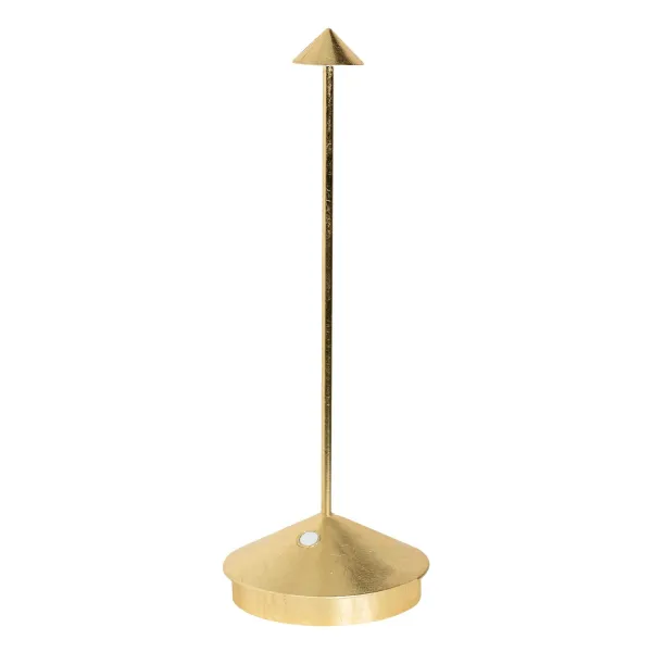 Zafferano Pina – Rechargeable Table Lamp Lampes-à-porter Gold-colored Leaf