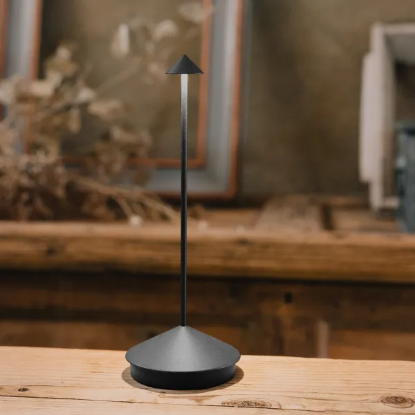 Zafferano Pina – Lampada da Tavolo Ricaricabile Lampes-à-porter Grigio scuro