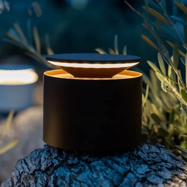 Zafferano Push-Up Lampes à Porter da Tavolo Portatile e Ricaricabile Grigio Scuro