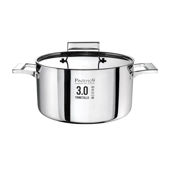 Pinti1929 3.0 Trimetallo Deep Casserole with Lid – Diameter 24cm