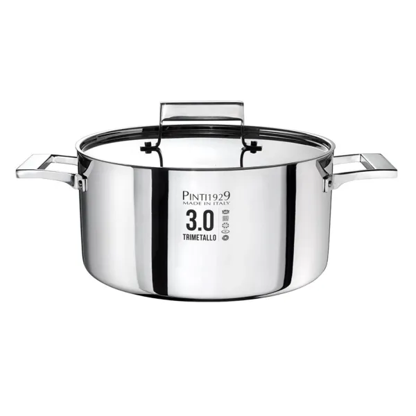Pinti1929 3.0 Trimetallo Deep Casserole with Lid – Diameter 28cm