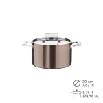 Pinti Century Deep Trimetal Saucepan with Lid, 20cm in diameter, Made in Italy