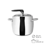 Mepra Stainless Steel Pressure Cooker with Triple Encapsulated Bottom, 22 cm diameter - 7 liters