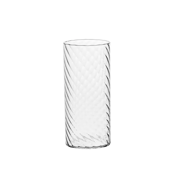 Twist Highball Glass, Hand-blown Borosilicate Glass, 450 ml - Set of 6 Italesse Glasses