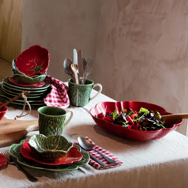 Bordallo Pinheiro Red Tomato-Shaped Salad Bowl, 28 cm