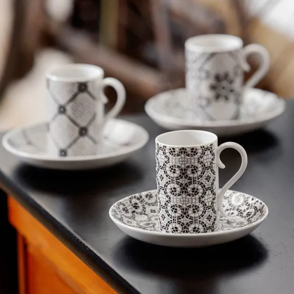 Vista Alegre Calcada Portuguesa Set of 4 Cups and Saucers