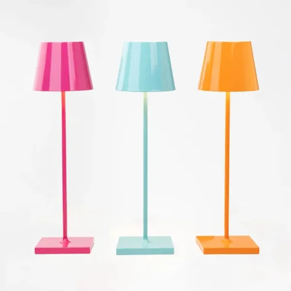 Poldina Glossy portable and rechargeable table lamp Zafferano