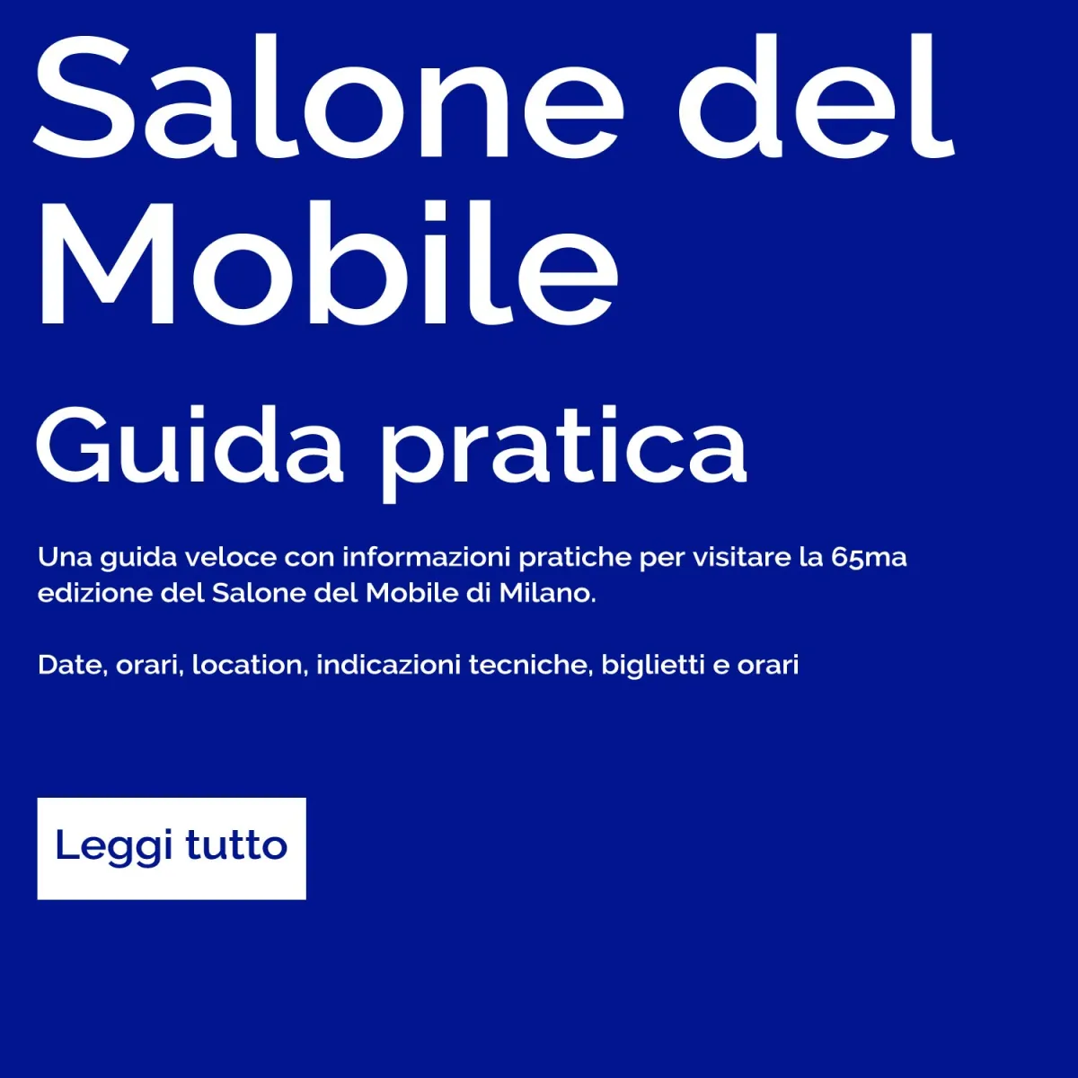 Salone del Mobile / 21 - 26 aprile 2026