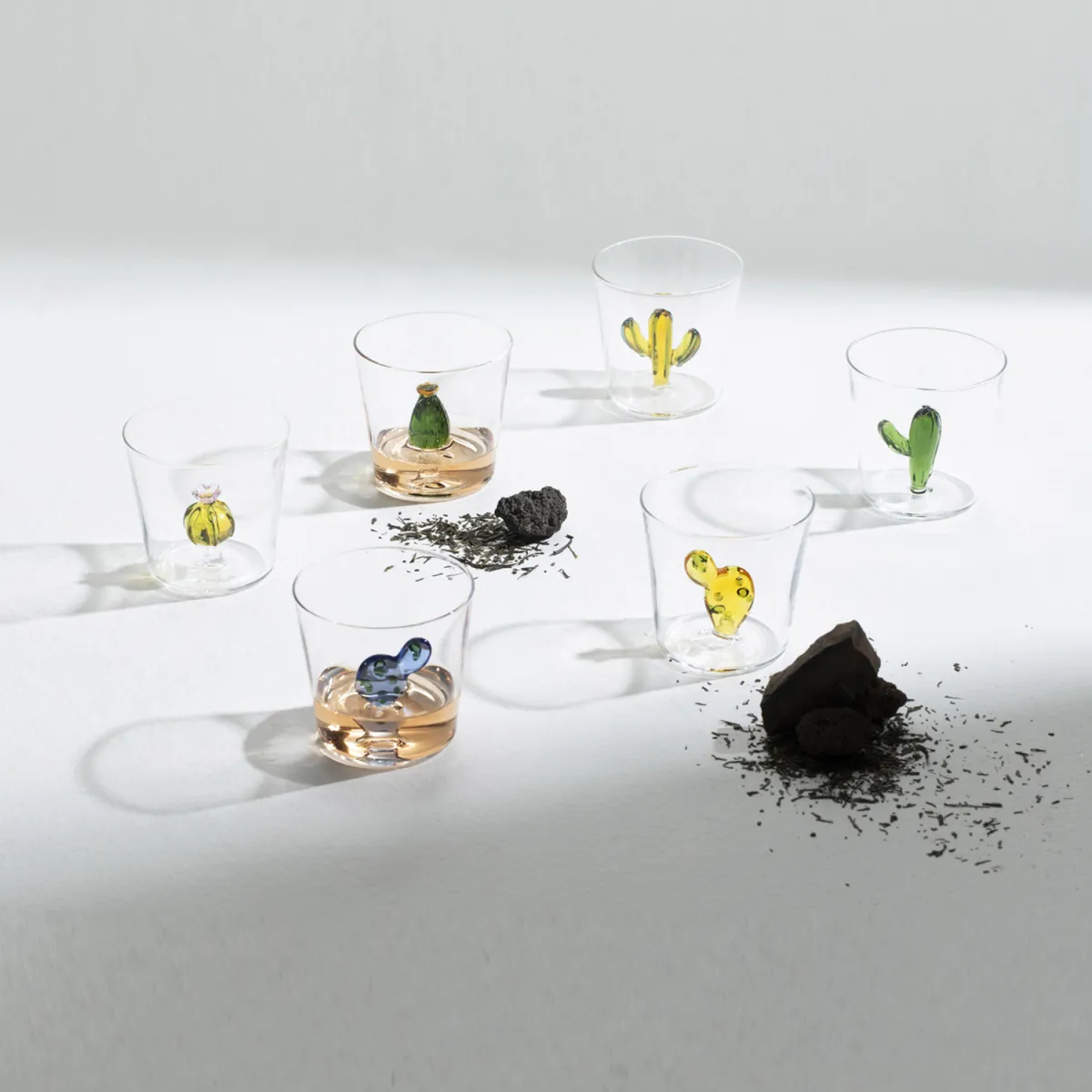 Desert Plants Collection: Glass Cactus Tumblers by Ichendorf Milano