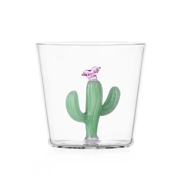 Tumbler Cactus Verde Opaco Set 2 Bicchieri in vetro Desert Plants Ichendorf