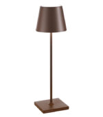 Poldina lampada da tavolo ricaricabile a led color Corten