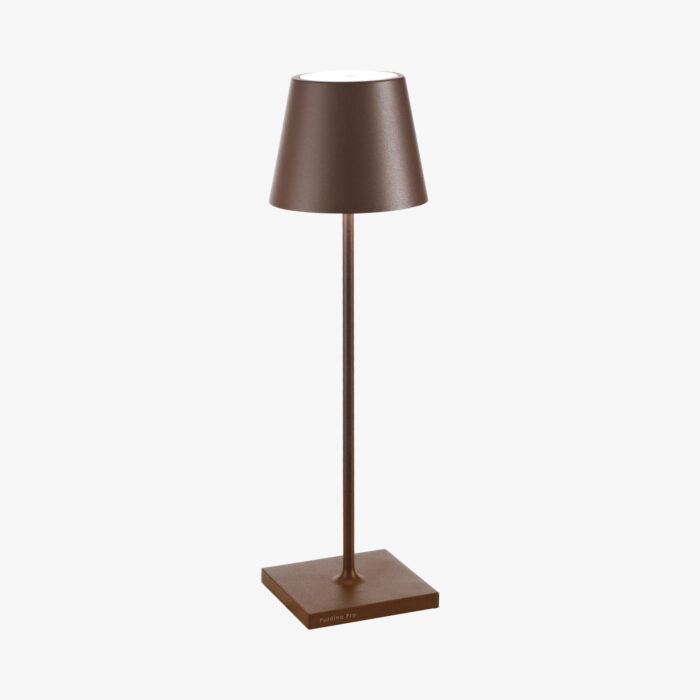Poldina Lampada Da Tavolo Ricaricabile A Led Color Corten